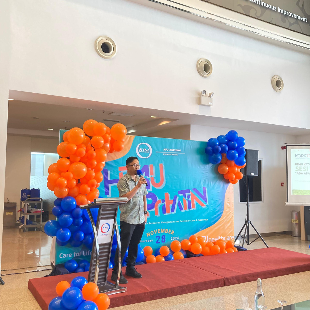 PEMBUKAAN BOOTH DAN TAKLIMAT KOPJCORP DI KPJ KUCHING SPECIALIST HOSPITAL